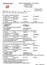 Đề kiểm tra giữa học kỳ I môn Hóa học Lớp 12 - Mã đề 123 - Năm học 2019-2020 - Trường THPT Gia Định